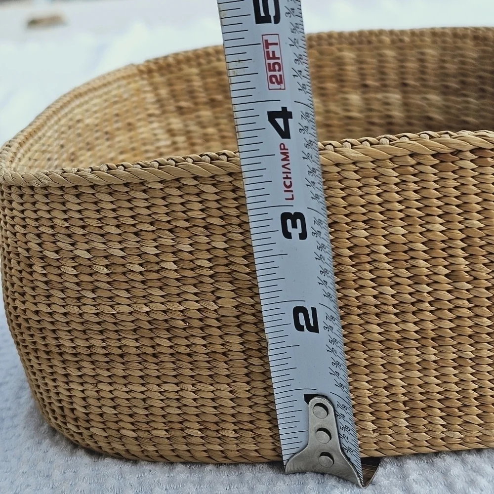 Vintage Handwoven South American Square Lidded Basket vibrant